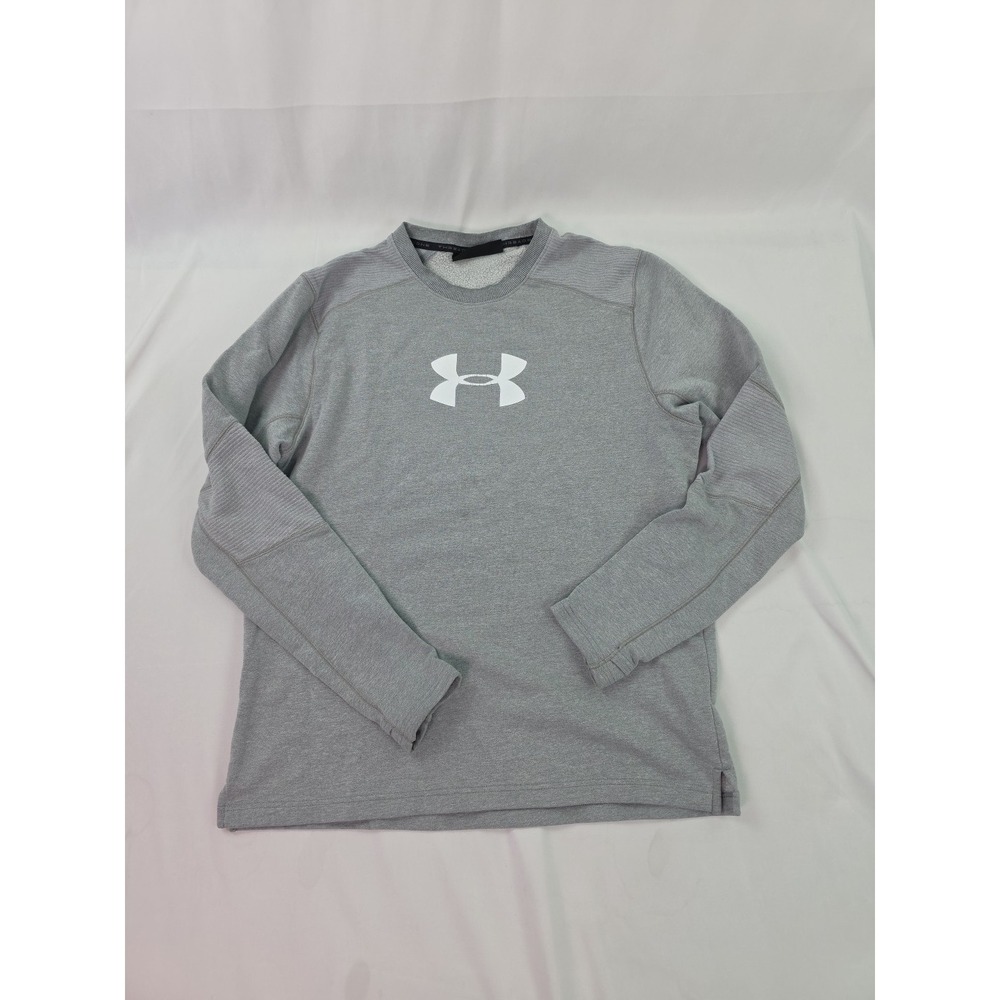 Under Armour Mens Crewneck Sweatshirt Gray Large LG Long Sleeve Classic Logo